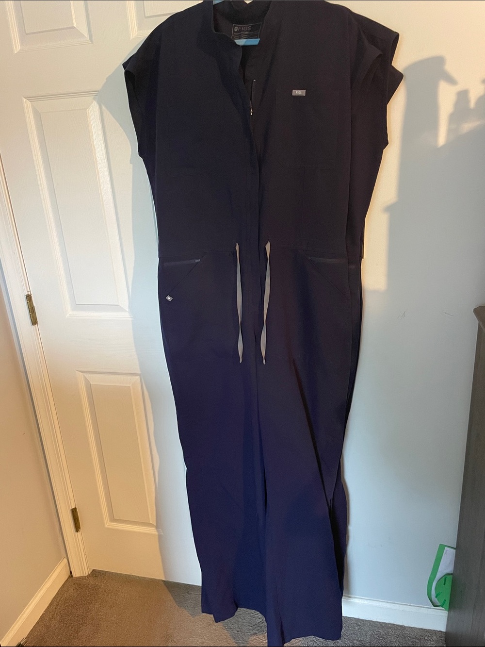 FIGS Rafaela Wide-Leg Scrub Jumpsuit – Tall, Xtra Large, Navy Blue